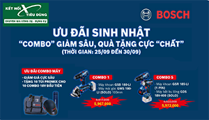 ƯU ĐÃI SINH NHẬT: BOSCH GIẢM CỰC SÂU, QUÀ TẶNG CỰC CHẤT